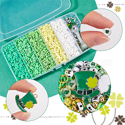 Saint Patrick's Day Theme DIY Alloy Enamel & Polymer Clay Beads Bracelets Making Kits&nbsp;DIY-SP0002-54