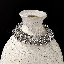 304 Stainless Steel Ball Rings Link Bracelets for Women&nbsp;BJEW-F488-17P