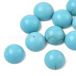 Craft Findings Dyed Synthetic Turquoise Gemstone Flat Back Dome Cabochons&nbsp;TURQ-S266-6mm-01
