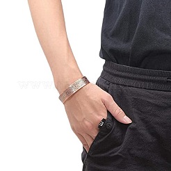 男性用生命の樹模様の合金製マグネットカフバングル  赤銅鉱  7-1/2x5/8インチ（19x1.5cm）&nbsp;FS-WG37AAB-01