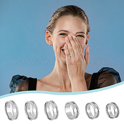 30Pcs 6 Size 201 Stainless Steel Grooved Finger Ring Settings&nbsp;RJEW-UN0002-82P