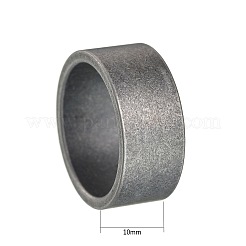 男性用304ステンレススチール製指輪  アンティークシルバー  10mm  内径：22.3mm&nbsp;WGDF4AB-82