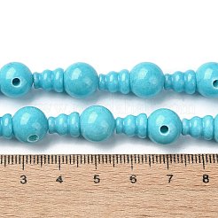天然な白翡翠3ホールグルビーズ連売り  仏教のジュエリーには  Tドリルビーズ  18x10mm  穴：2~2.5mm&nbsp;G-K149-45