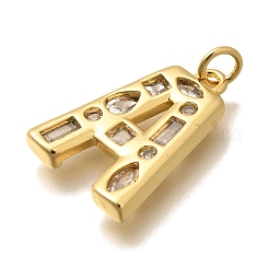 Brass Micro Pave Clear Cubic Zirconia Pendants&nbsp;KK-G521-01G-A