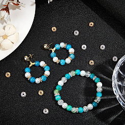 100Pcs 2 Colors Brass with Rhinestone Spacer Beads&nbsp;KK-BBC0015-99
