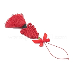 ポリエステルタッセルパーツ  アクリルビーズで  クリスマスツリー  レッド  240~250x45x18mm&nbsp;HJEW-JM04479-01