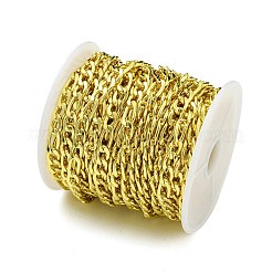 304ステンレススチールフィガロチェーン  溶接されていない  スプールで  18KGP本金メッキ  リンク：8x5x1.5mm＆10.5x5x1.5mm&nbsp;CHS-G036-02G