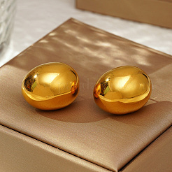 Stylish 304 Stainless Steel Oval Stud Earrings&nbsp;XB7886
