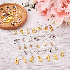 合金ペンダント  カドミウムフリー＆鉛フリー  数字とアルファベット  ミックスカラー  8セット&nbsp;FIND-TA0001-34