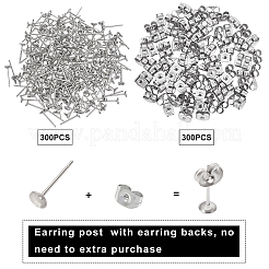 304 Stainless Steel Stud Earrings Findings&nbsp;STAS-UN0006-18P