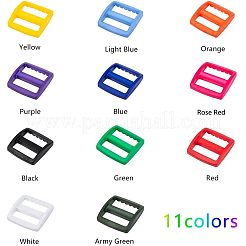 プラスチックバックル  長方形  ミックスカラー  33x31.5x7mm  穴：9x25.5mm  6個/カラー  66個/箱&nbsp;KY-NB0001-03