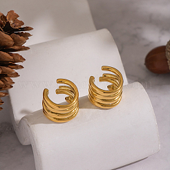 Vintage Multilayer C-Shaped 304 Stainless Steel Cuff Earrings&nbsp;LS-GA4213