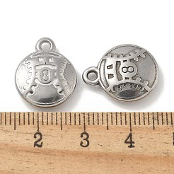 変色防止304ステンレススチールペンダント  野球の魅力  ステンレス鋼色  17.5x14x4.5mm  穴：1.8mm&nbsp;STAS-Q334-12P-02