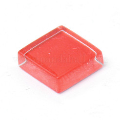 正方形の透明なガラスカボション  モザイクタイル  家の装飾やdiyの工芸品  レッド  10x10x4mm  1100個/キログラム&nbsp;GLAA-WH0233-61C