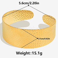 女性用スタイリッシュな304ステンレススチールカフバングル  18KGP本金メッキ  内径：2-1/4インチ（5.6cm）&nbsp;RA8208-2