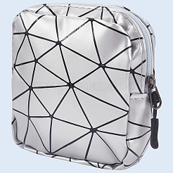 スクエア PU レザー 生理用ナプキン 収納 ジッパー バッグ  コインウォレット  ゲインボロ  14x14x1cm&nbsp;ABAG-WH20009-10A