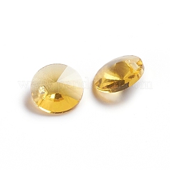 ガラスチャーム  多面カット  コーン  ゴールド  8x4mm  穴：1~1.2mm&nbsp;RGLA-L026-A10