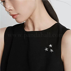 真鍮製の星型ブローチ10個  バックパック服用  プラチナ  15x15.5mm&nbsp;JEWB-BBC0001-06P