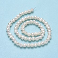 天然養殖淡水パールビーズ連売り  ポテト  ベージュ  4~5.5x5~6.5x4.5~5mm  穴：0.7mm  約70~72個/連  13.66~13.94インチ（34.7~35.4cm）&nbsp;PEAR-F018-14-01