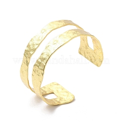 Rack Plating Brass Open Cuff Bangle for Women&nbsp;BJEW-A137-01G