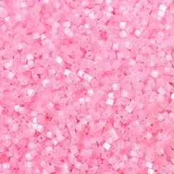 模造猫目ガラスシードビーズ  染め  シリンダー  パールピンク  1.6x1.3mm  穴：0.8mm  約1333個/10g&nbsp;X1-SEED-H003-03V
