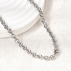 4.5MM 201 Stainless Steel Rolo Chain Necklaces for Unisex&nbsp;NJEW-K302-09P