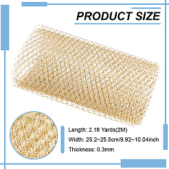 ナイロンメッシュレース生地  花嫁のベールの装飾用  ゴールド  25.2~25.5x0.03cm  約2m / pc&nbsp;DIY-WH0530-83C