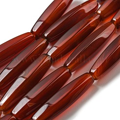 天然石カーネリアンビーズ連売り  染め  多面カットオーバル  30x7.5mm  穴：1.2mm  約13個/連  15.55''（39.5センチメートル）&nbsp;G-A223-B09-01