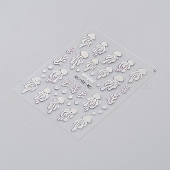 海の動物プラスチックエンボスネイルアートステッカー  クラゲ  8x6.2x0.06cm&nbsp;MRMJ-WH20004-04B