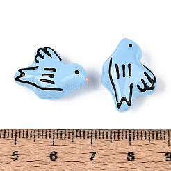 手作りのランプワークエナメルビーズ  鳥  ライトスカイブルー  14~14.8x20~20.3x9~9.8mm  穴：0.8~0.9mm&nbsp;LAMP-T023-22D