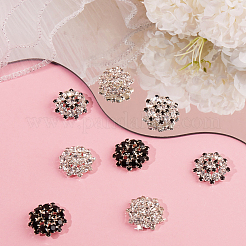 12Pcs 3 Colors 1-Hole Alloy Rhinestone Shank Buttons&nbsp;BUTT-GF0003-64