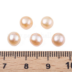 Half Drilled Natural Cultured Freshwater Pearl Beads&nbsp;PEAR-N020-06A