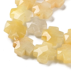 天然石トパーズ翡翠ビーズ連売り  多面カット  クロス  12~13x12~12.5x5~6mm  穴：1.4mm  約17個/連  8.27インチ（21cm）&nbsp;G-K357-C01-01