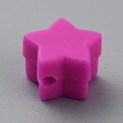 スターシリコンフォーカルビーズ  DIYの看護ネックレス用  カメリア  11x12x8.5mm  穴：2.2mm&nbsp;SIL-TAC0008-08C