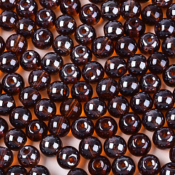 透明ガラスシードビーズ  窓ガラススタイル  ラウンド  サドルブラウン  6mm  穴：1.2mm  約1500個/ポンド&nbsp;SEED-N007-33B-14