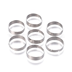 変色しない304ステンレススチールの指輪セッティング  調節可能なリング  ステンレス鋼色  サイズ7  17mm&nbsp;X-STAS-E474-05P