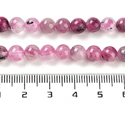 天然石桜色アゲート瑪瑙ビーズ連売り  ラウンド  6.5mm  穴：1mm  約62個/連  15.04~15.51''（38.2~39.4センチメートル）&nbsp;G-B076-A02-01