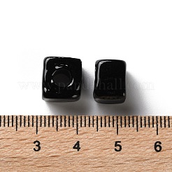 手作りランプワークビーズ  正方形  ブラック  9.5~11.5x10~12x8~8.5mm  穴：3.5~4mm&nbsp;LAMP-Q003-01F