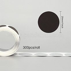 フィルムのパスワードステッカーを塗ったスクラッチ  DIYスクレイピングアワードカード  フラットラウンド  ブラック  25mm  300PCS /ロール&nbsp;DIY-WH0184-42B