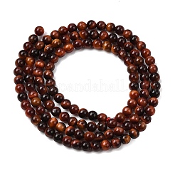 Dyed & Heated Natural Red Tiger Eye Bead Strands&nbsp;G-K146-50-3mm-01