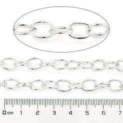酸化アルミニウム ケーブル チェーン  溶接されていない  スプールで  プラチナ  11x8x1.8mm  約82.02フィート（25m）/ロール&nbsp;CHA-D001-02P