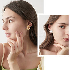 8Pairs 8 Style Half Round & Round & Twist Brass Clip-on Earrings with Plastic Pearl&nbsp;EJEW-PH0001-09-1