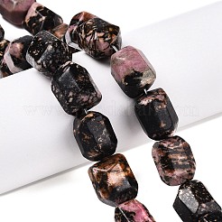 天然石ロードナイトビーズ連売り  多面カット  ナゲット  16~17x12~13.5x10.5~13mm  穴：1.2mm  約13個/連  8.46~8.66インチ（21.5~22cm）&nbsp;G-N342-143B