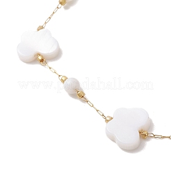 Summer Beach Natural White Shell Link Chain Anklets&nbsp;AJEW-AN00771-03