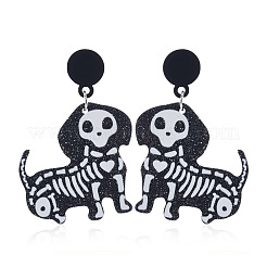 アクリルダングルスタンドピアス  プラチナ  犬  50x35mm&nbsp;AI3095-1