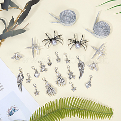 20Pcs Alloy & 316 Stainless Steel Shoes Charms and Alloy Brooches and Glitter Polyester Cord Shoelace Sets&nbsp;SJEW-JOY00001