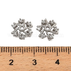 Brass Micro Pave Clear Cubic Zirconia Bead Caps&nbsp;KK-K374-24P