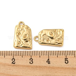 304ステンレスペンダント  テクスチャード台形チャーム  14KGP本金メッキ  18x11x2.5mm  穴：1.6mm&nbsp;STAS-L022-192G