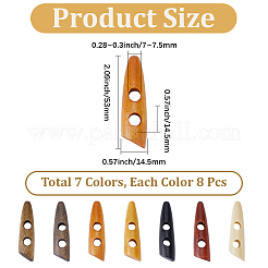 56Pcs 7 Colors 2-Hole Wood Buttons&nbsp;BUTT-GF0004-26