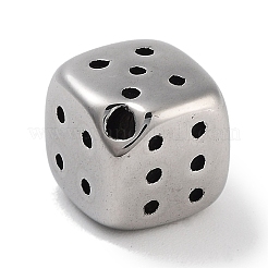 レトロ 304 ステンレス ビーズ  サイコロ  アンティークシルバー  8.5x8.5x8.5mm  穴：1.4mm&nbsp;STAS-L274-021AS